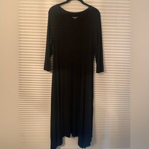 Eileen Fisher Black Long Sleeve Scoop Neck Dress